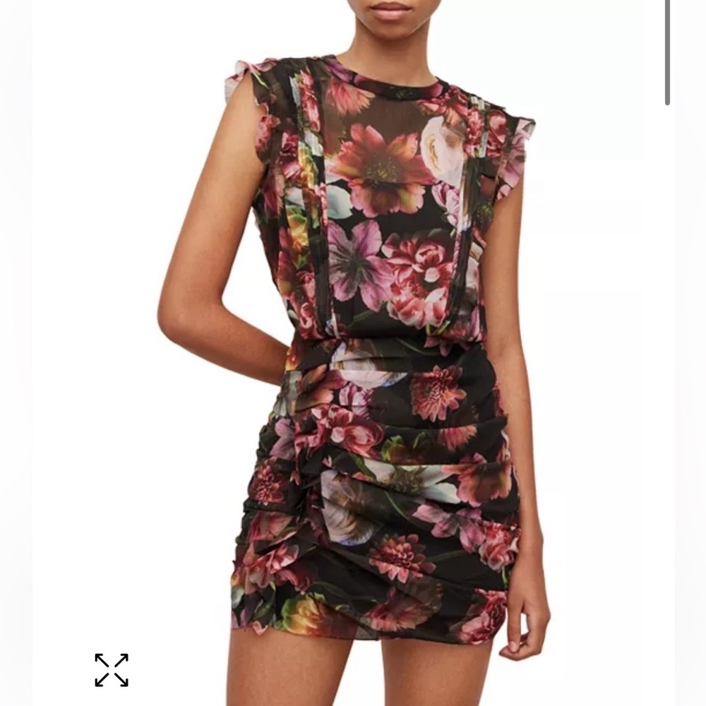 NWT All Saints Hali Ahiahi Floral Print Mini Dress Size 2